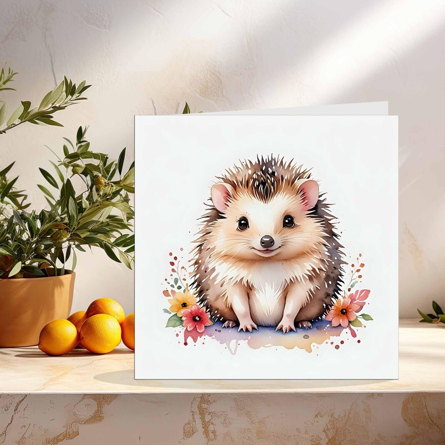 Hedgehog Greeting Card - Cute Animal Illustration