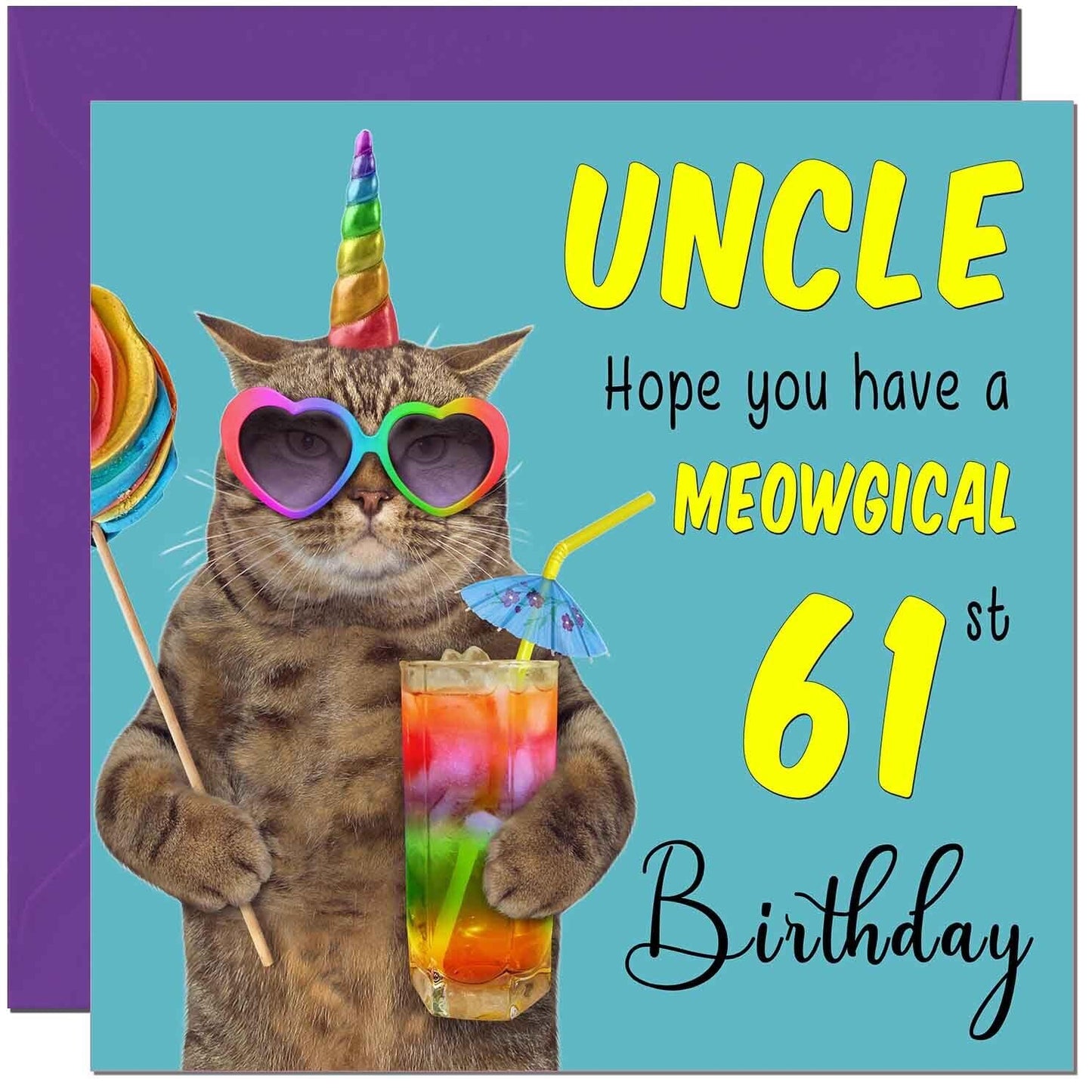 Uncle Birthday Card - Meowgical Cat Funny Uncle's
