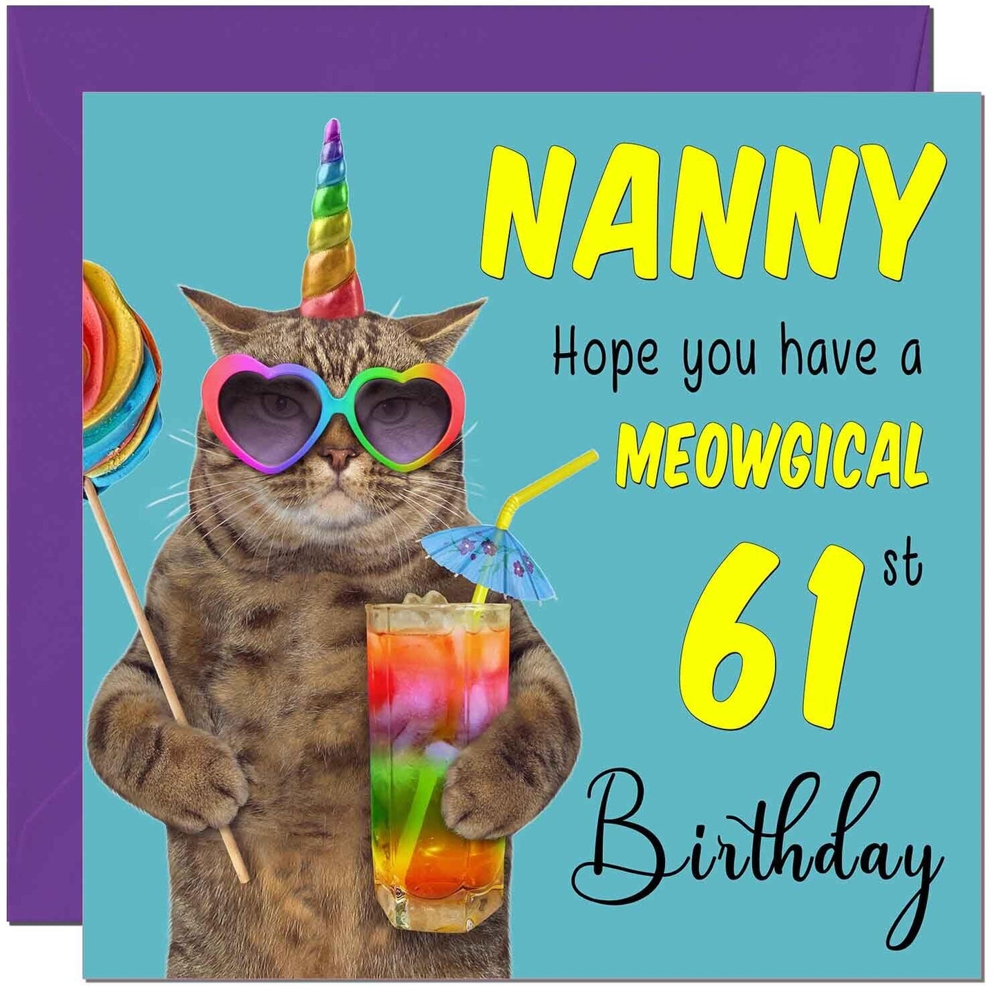 Nanny Birthday Card - Meowgical Cat Funny Grandma