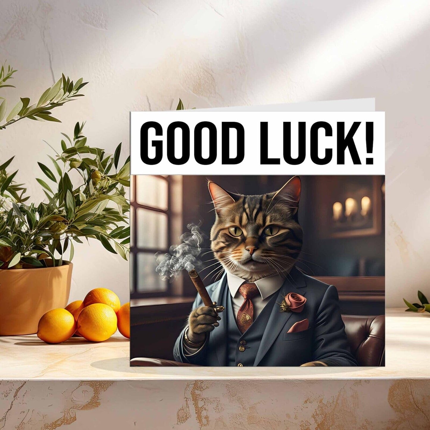 Good Luck Card - Boss Cat - Colleague Leaving Card Co Worker New Job Card
