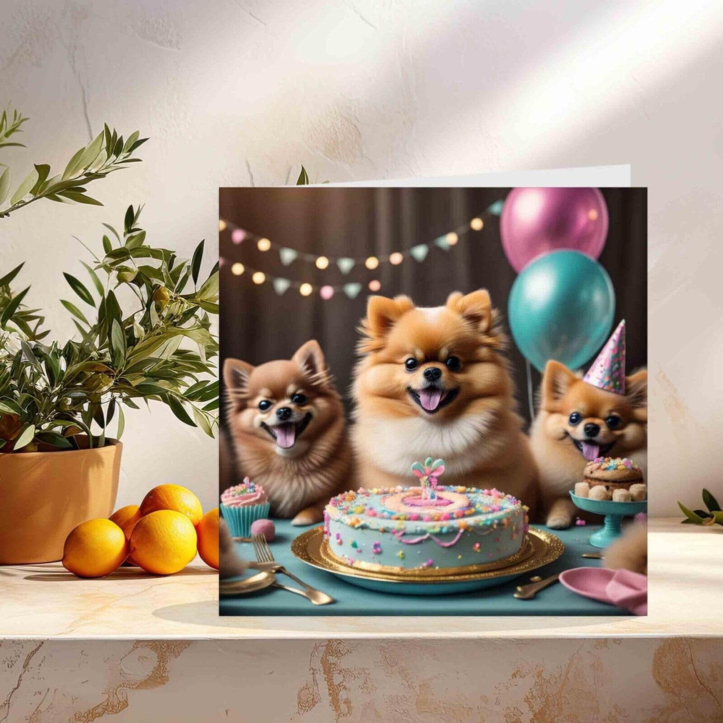 Pomeranian Birthday Card - Funny Cute Adorable Dog 145mm x 145mm