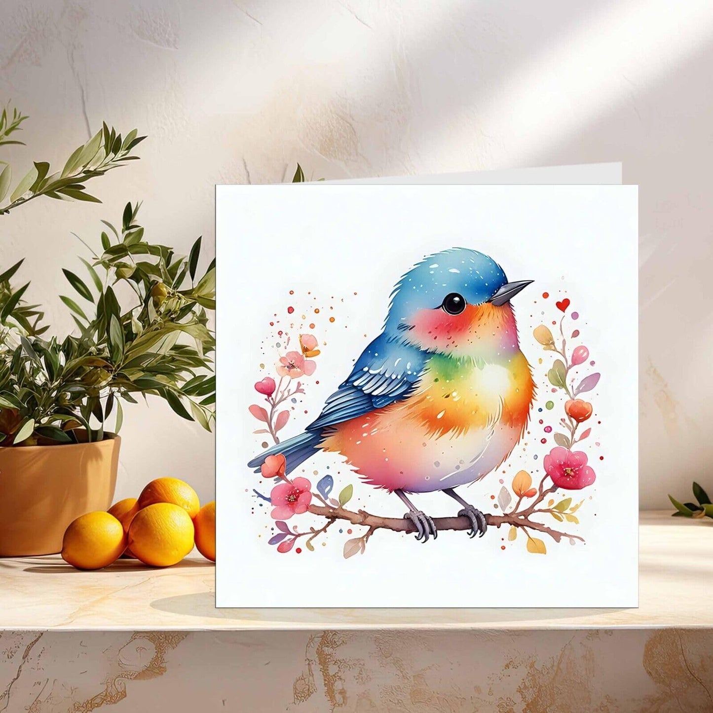 Cute Bird Greeting Card - Any Occasion - Colourful Bird Illustration