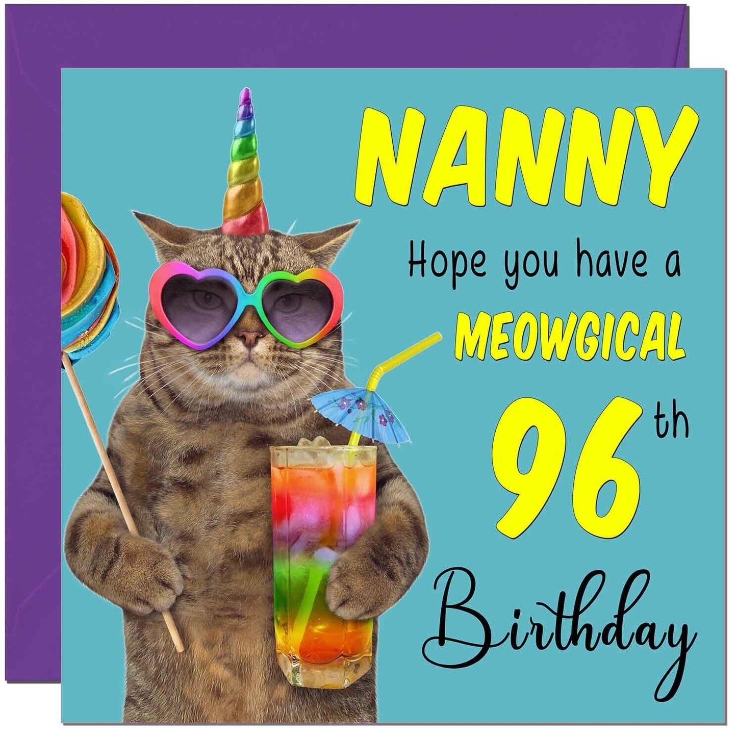 Nanny Birthday Card - Meowgical Cat Funny Grandma