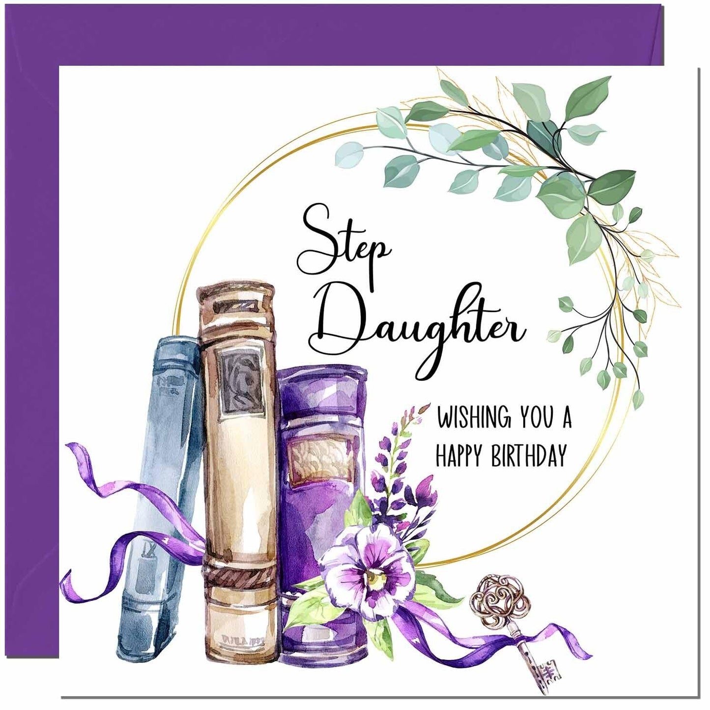 Birthday Card for women Floral Watercolour Book Beautiful