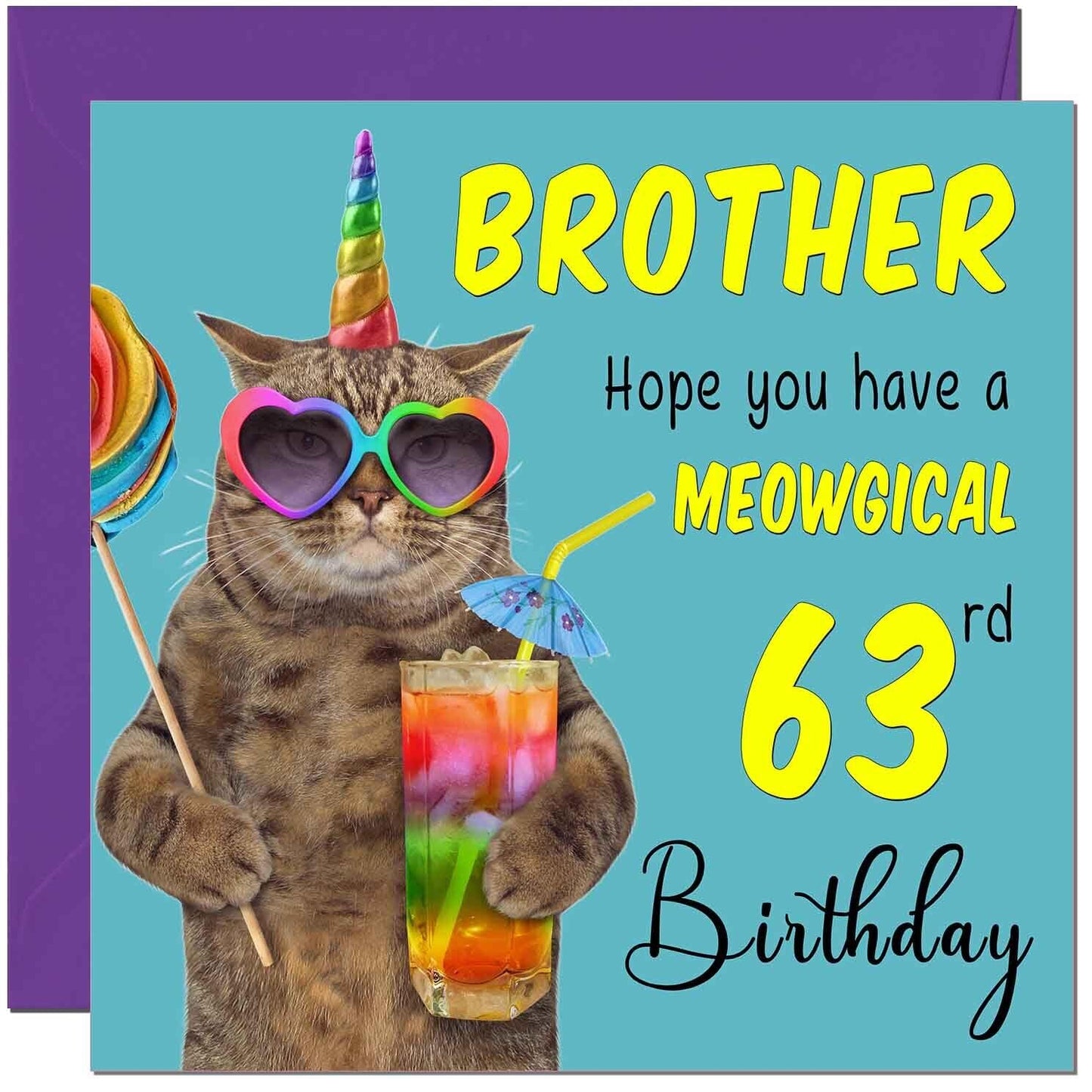 Brother Birthday Card - Meowgical Cat Funny