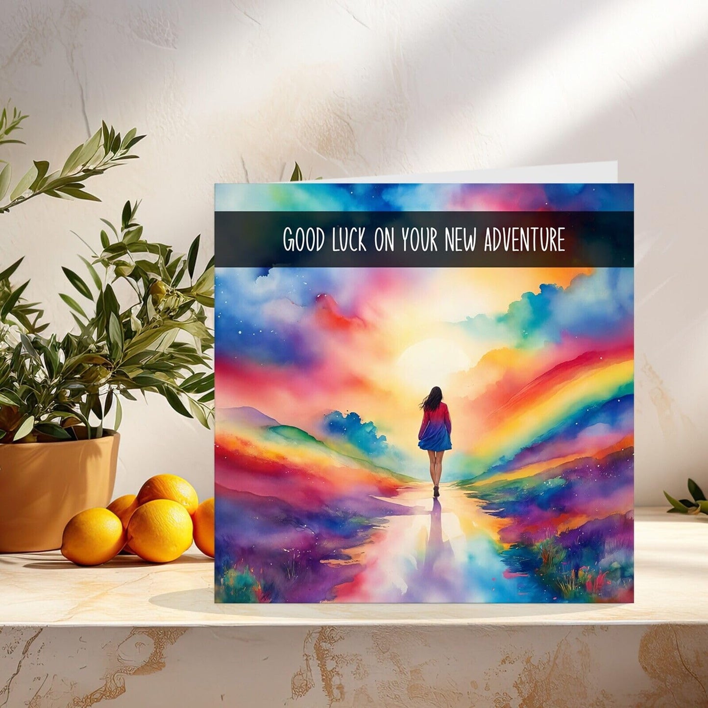 Good Luck Card - New Job Card, New Adventure, New Home Card, Leaving Work Card, New Baby Card 145x145mm