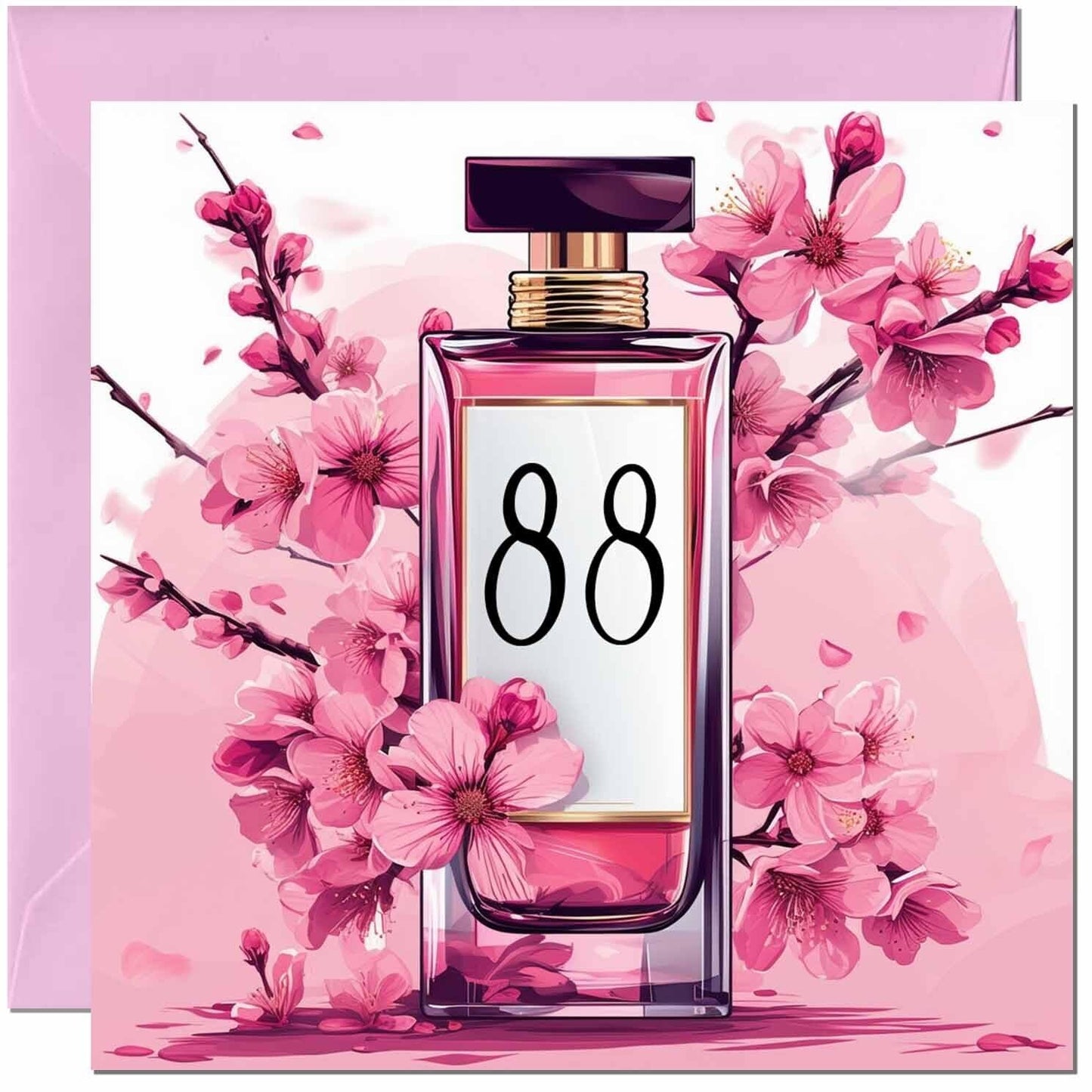 Birthday Card for women - Cherry Blossom Perfume Age - Elegant Classy