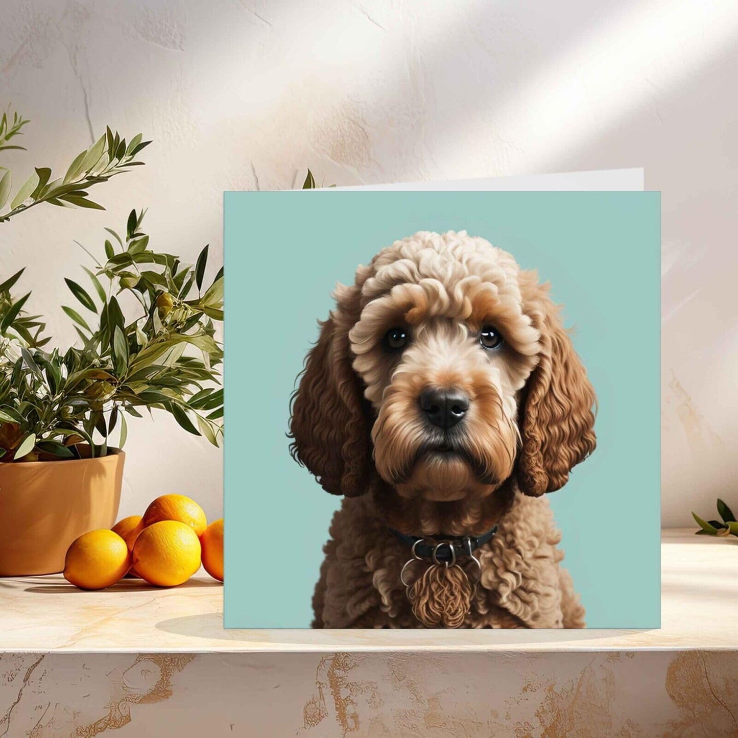 Cockapoo Dog Greeting Card - Dog illustration 145mm x 145mm