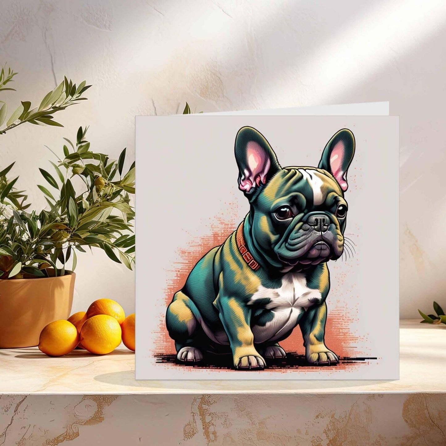 French Bulldog Greeting Card - French Bulldog Card 145mm x 145mm