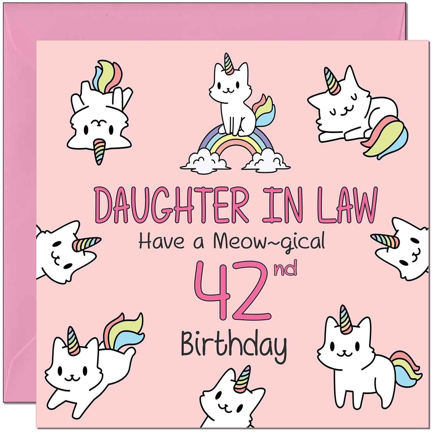 Daughter in Law Birthday Card - Funny Cat Cute Daughter in Laws
