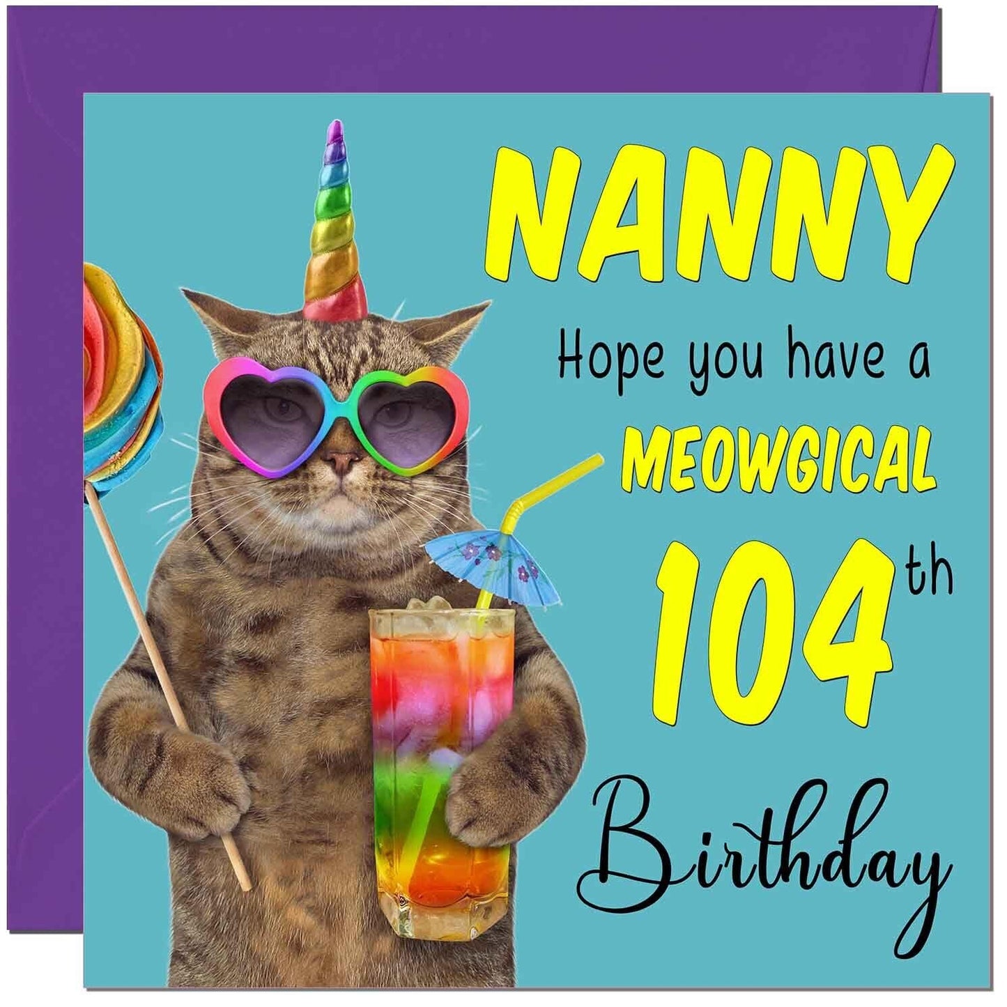 Nanny Birthday Card - Meowgical Cat Funny Grandma