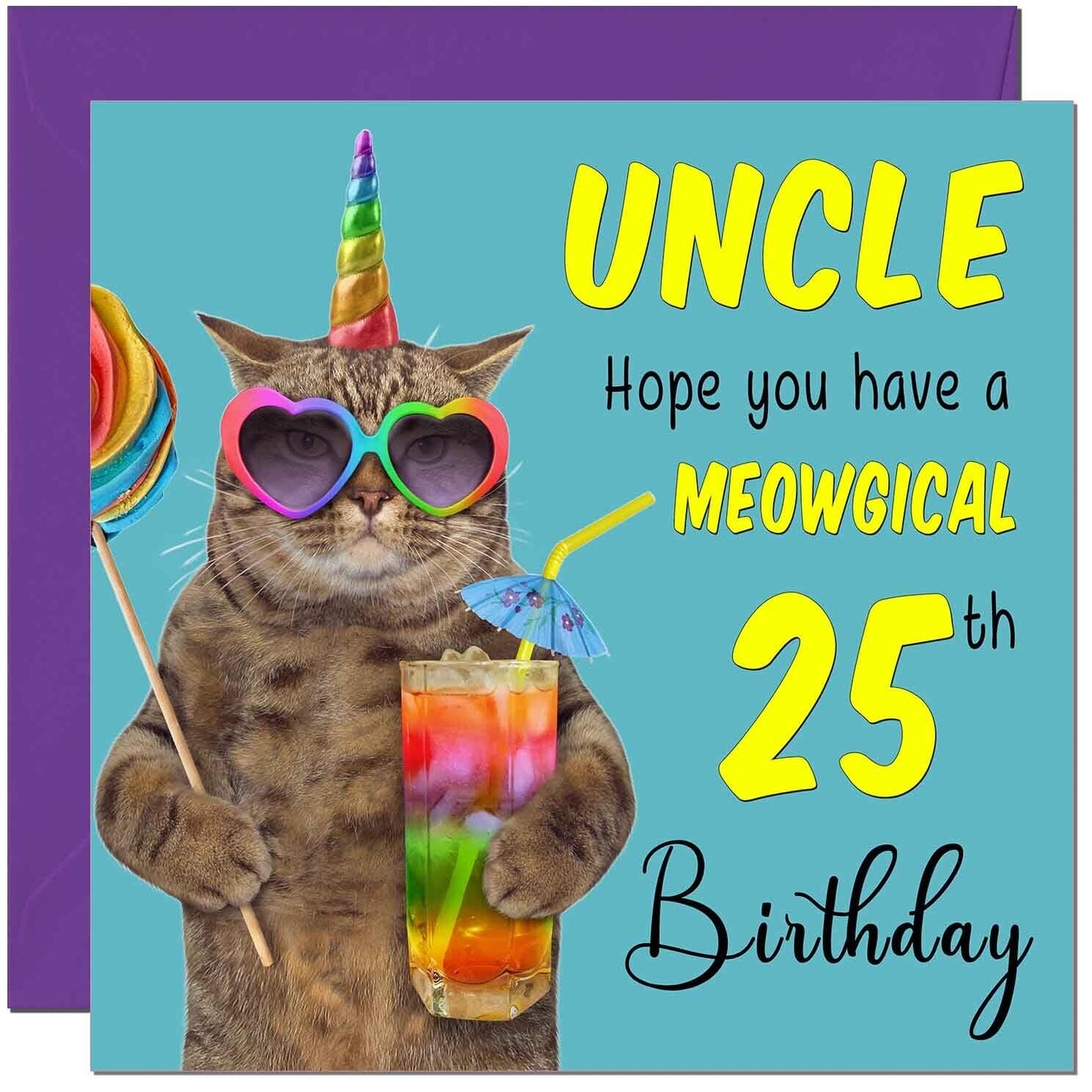 Uncle Birthday Card - Meowgical Cat Funny Uncle's