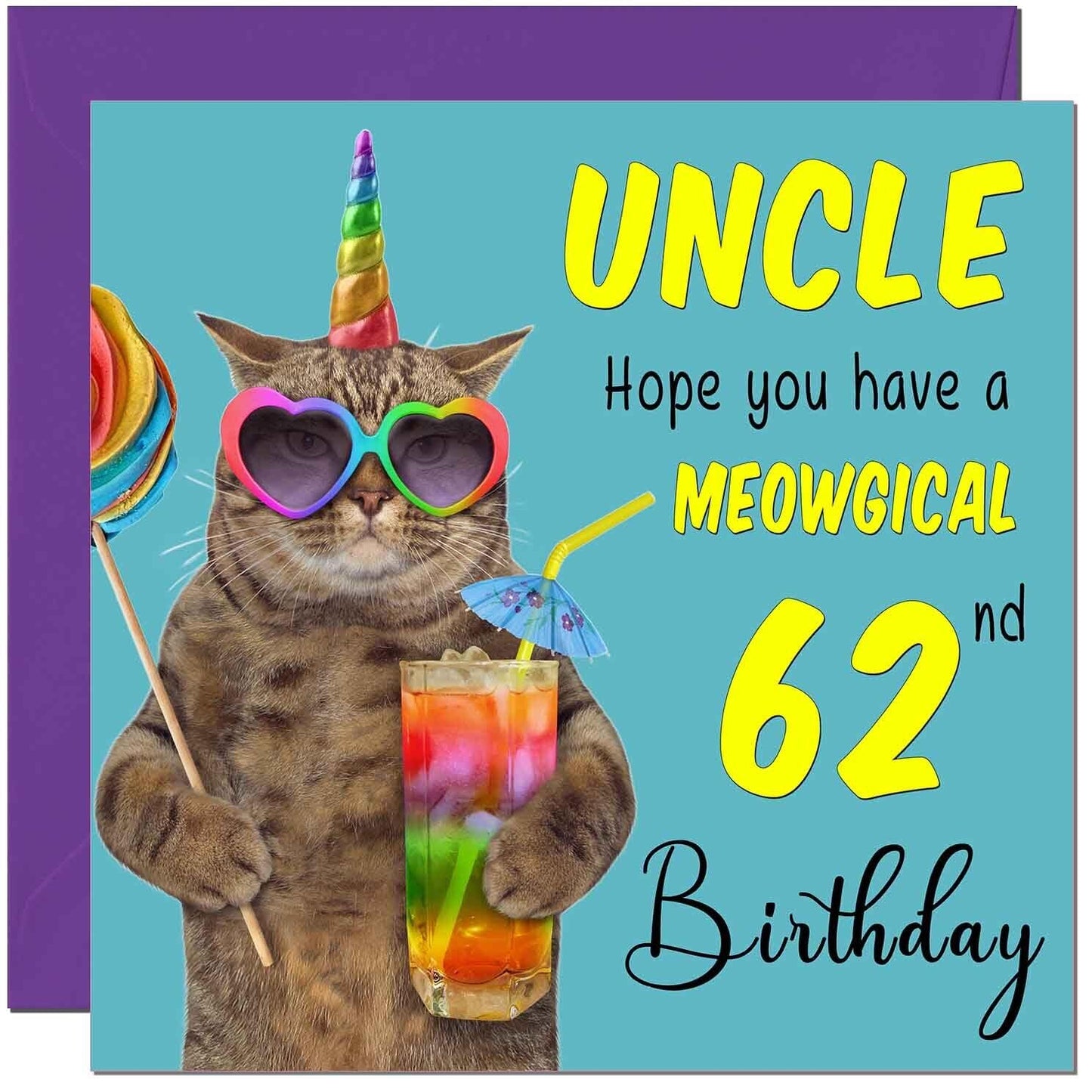 Uncle Birthday Card - Meowgical Cat Funny Uncle's