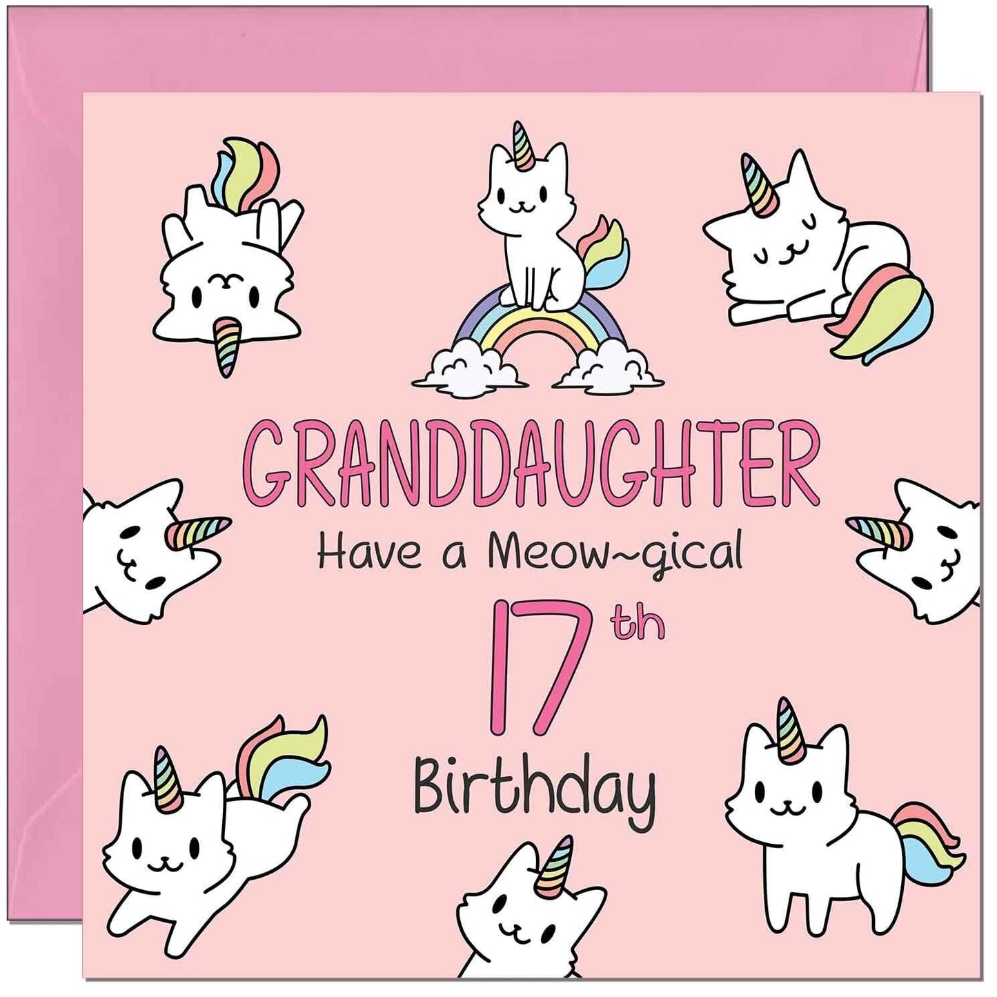 Granddaughter Birthday Card - Funny Cat Cute Granddaughters