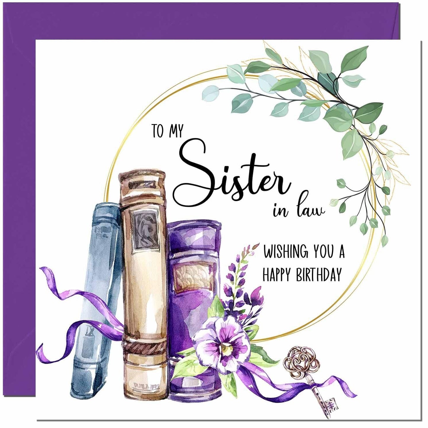 Birthday Card for women Floral Watercolour Book Beautiful