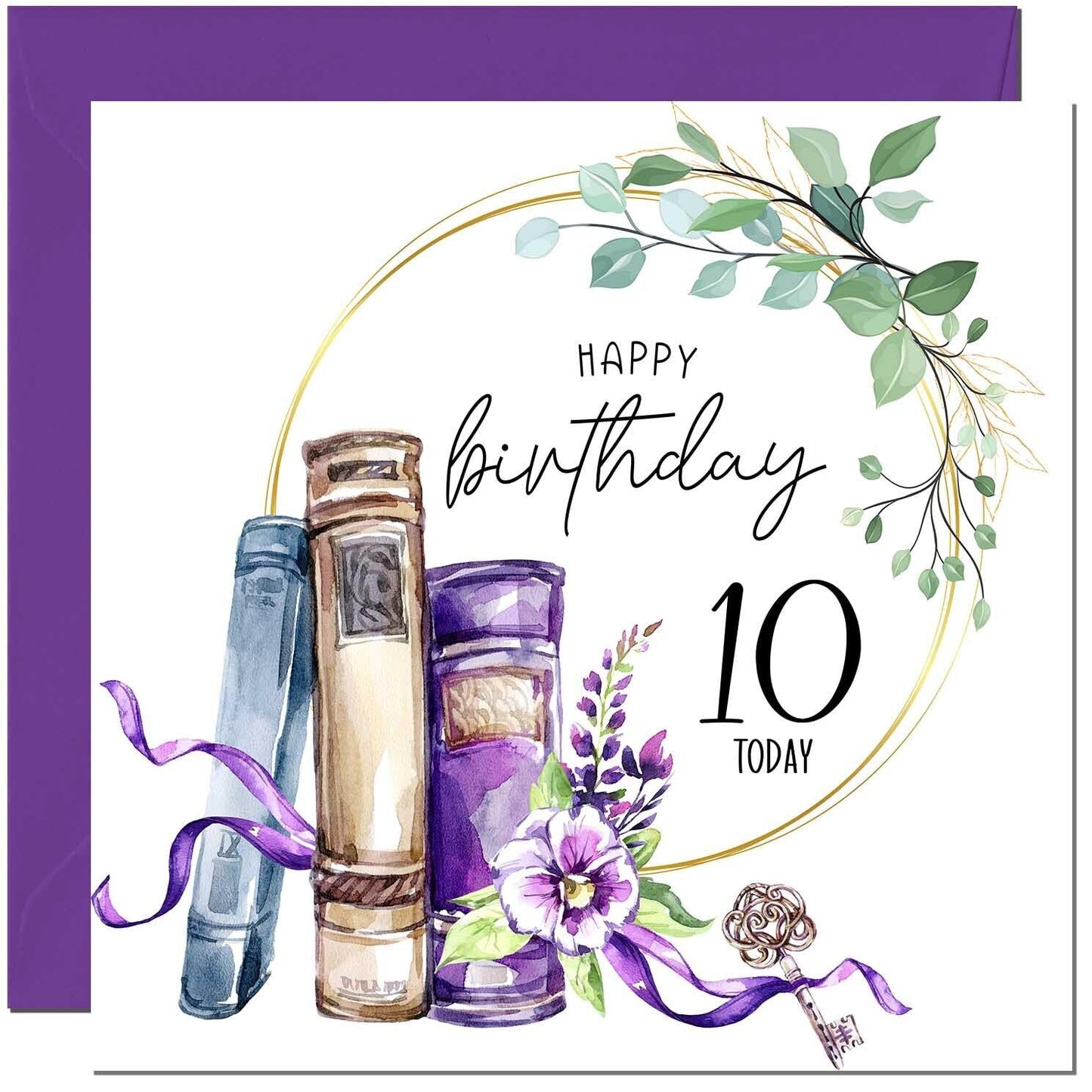 Birthday Card for women Floral Watercolour Book Beautiful