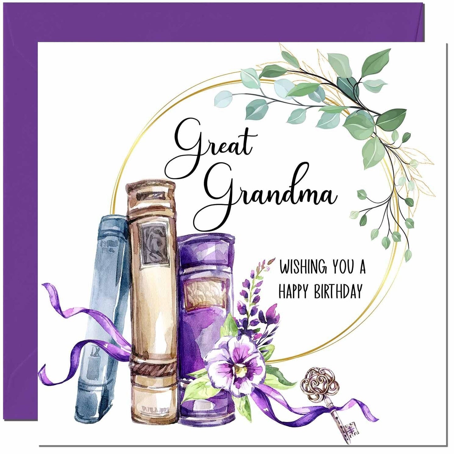 Birthday Card for women Floral Watercolour Book Beautiful