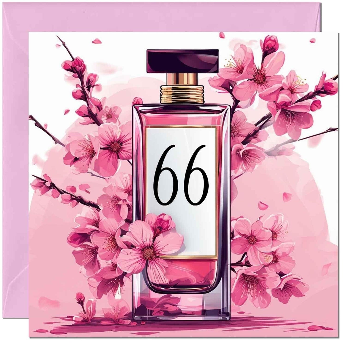 Birthday Card for women - Cherry Blossom Perfume Age - Elegant Classy