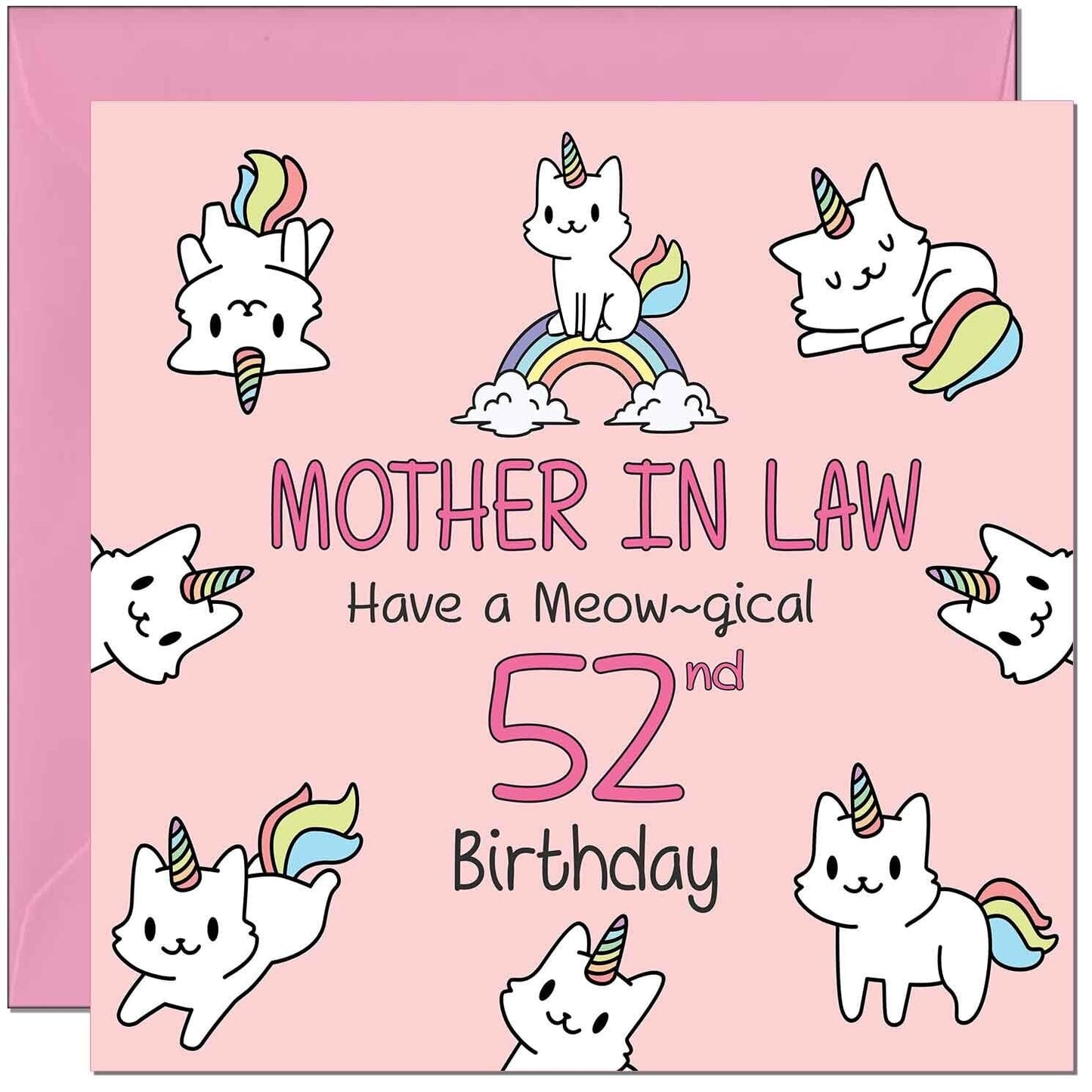 Mother in Law Birthday Card - Funny Cat Cute Mother in Laws