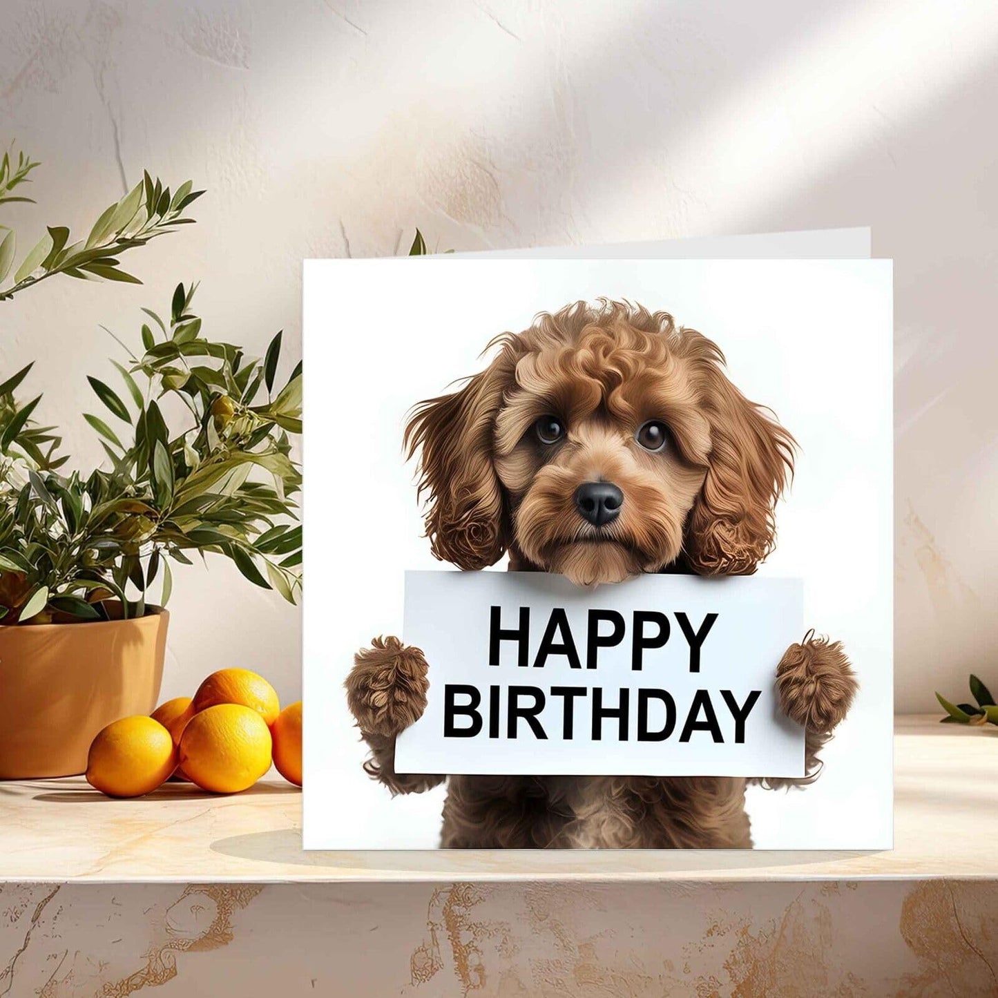 Happy Birthday Cavapoo Card Cute Dog Birthday Card 145mm x 145mm