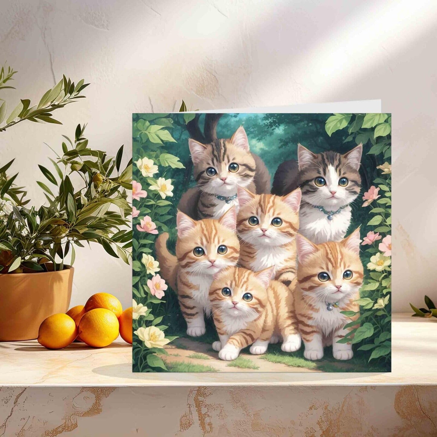 Kittens Greeting Card - Cute Adorable Cats Birthday Card 145mm x 145mm