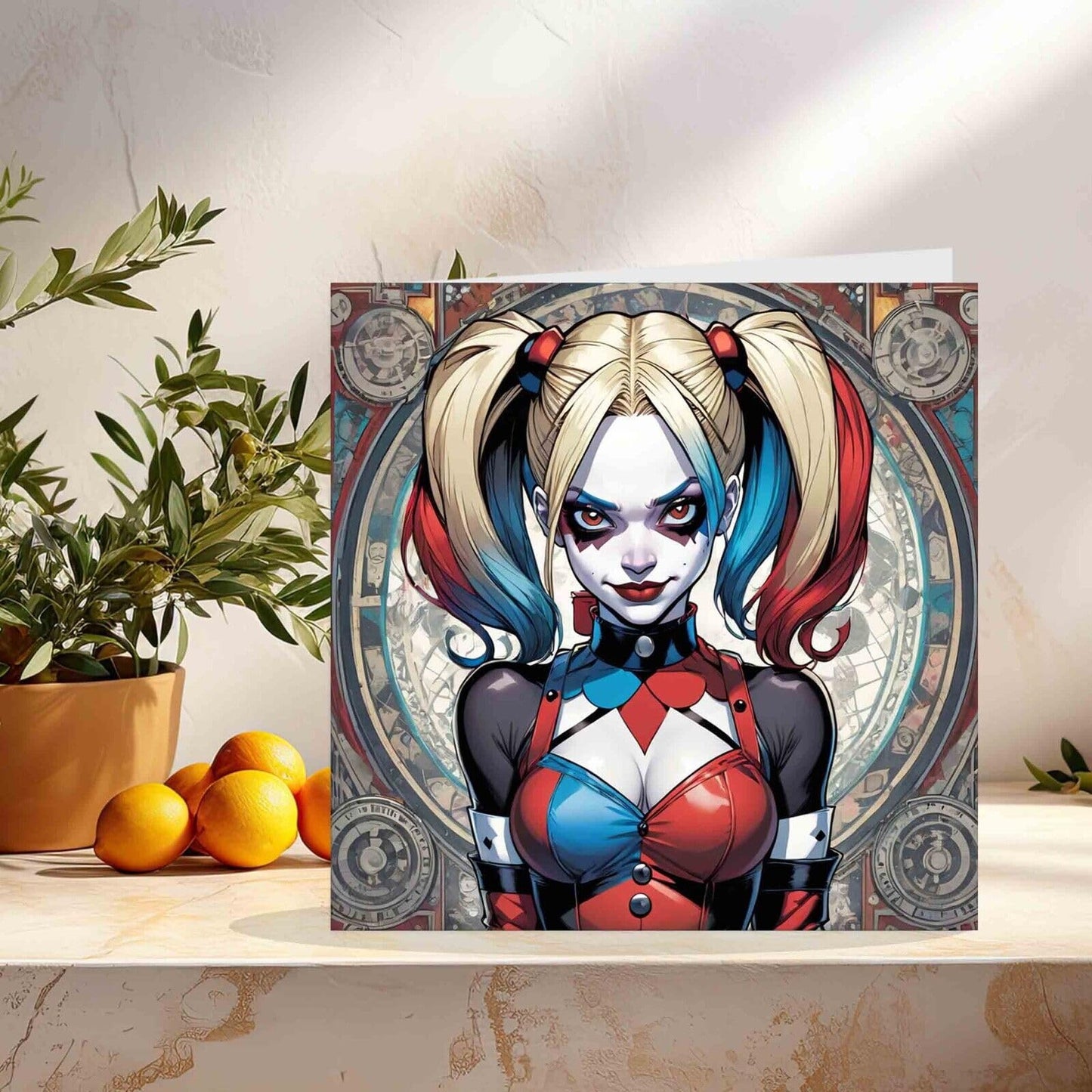 Anime Jester Greeting Card Fantasy Clown 145mm x 145mm