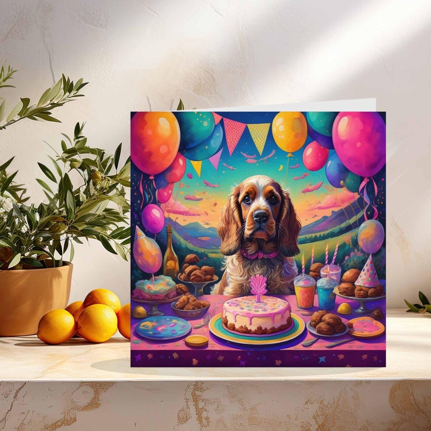 Cocker Spaniel Birthday Card - Dog Cocker Spaniel 145mm x 145mm