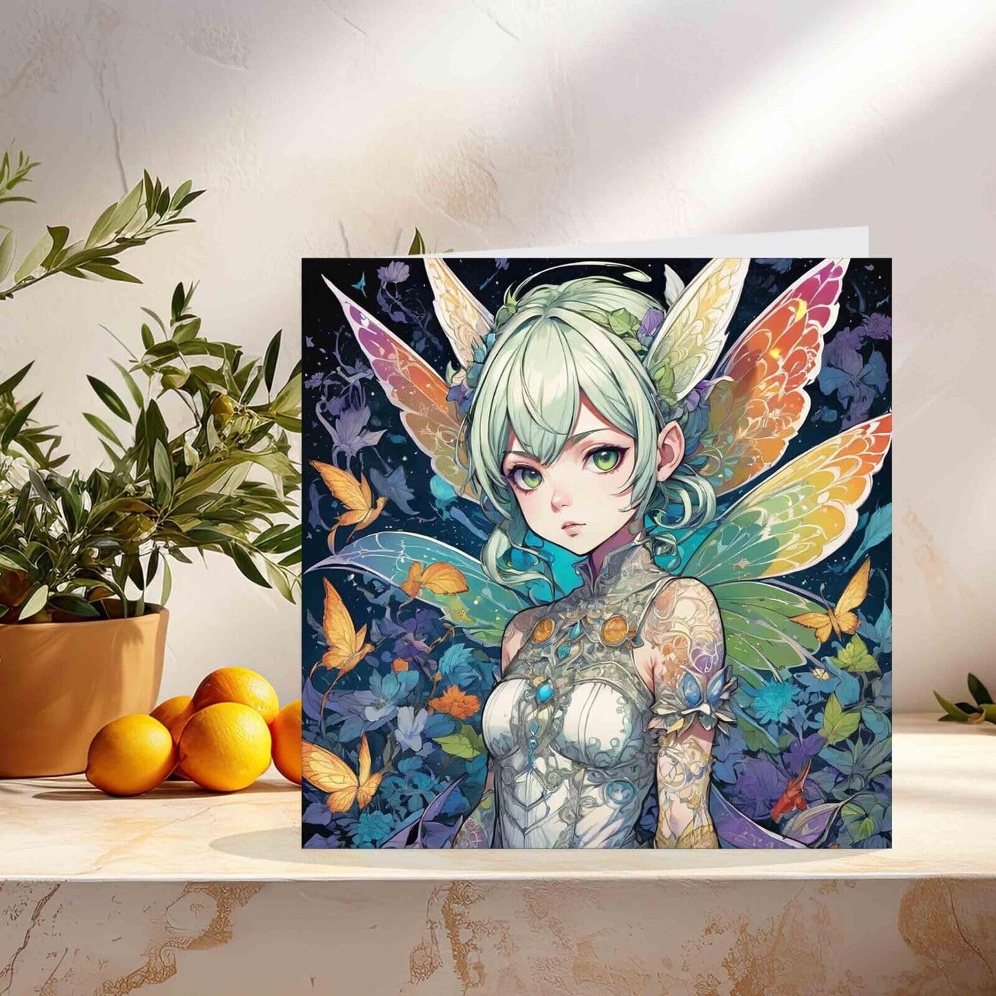 Anime Fantasy Fairy Greeting Card 145mm x 145mm