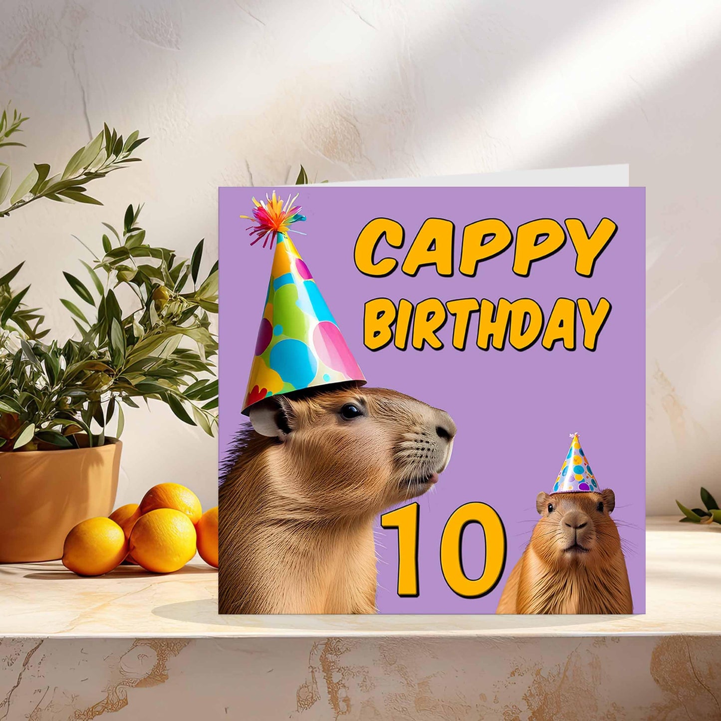Capybara Birthday Card - Cappy Birthday - 145 x 145mm