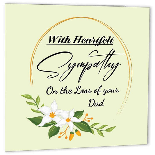 Sorry for your loss DAD sympathy card, Father condolences Bereavement - Purple Fox Gifts