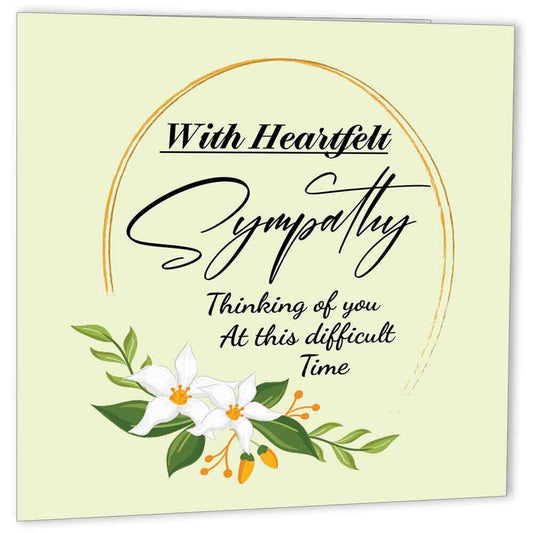 With Heartfelt Sympathy card, Sorry for your Loss Card condolences Bereavement, - Purple Fox Gifts