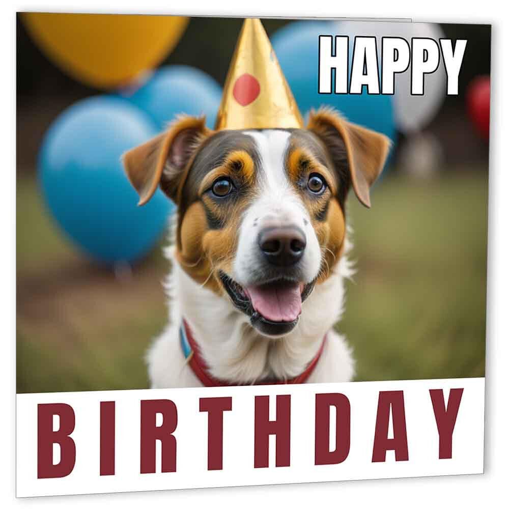 Jack Russell Birthday Card 147 x 147mm - Purple Fox Gifts