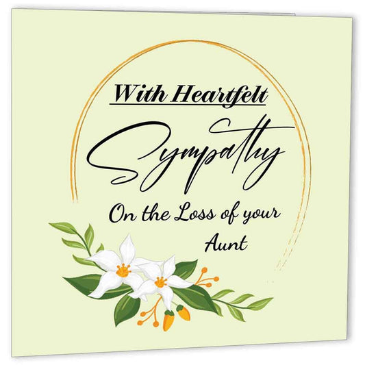 Sorry for your loss AUNT sympathy card, condolences Bereavement auntie - Purple Fox Gifts