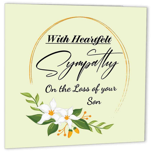 Sorry for your loss SON sympathy card, condolences Bereavement, sympathy card - Purple Fox Gifts