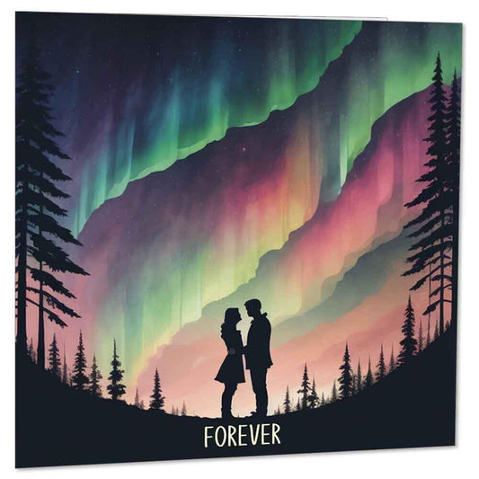Happy Anniversary Card - Forever - For Husband Wife Girlfriend Boyfriend Romance - Purple Fox Gifts