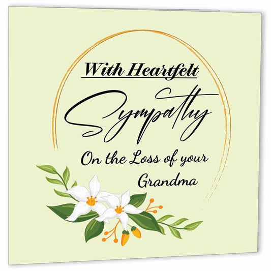 Sorry for your loss GRANDMA sympathy card, condolences Bereavement - Purple Fox Gifts