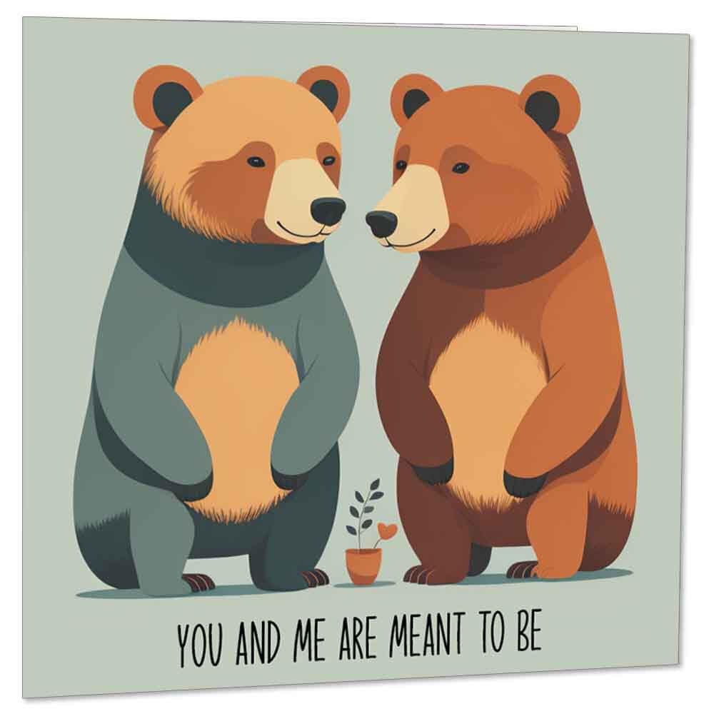 Anniversary Card - Cute Bears You and Me - boyfriend Girlfriend Wife Husband - Purple Fox Gifts
