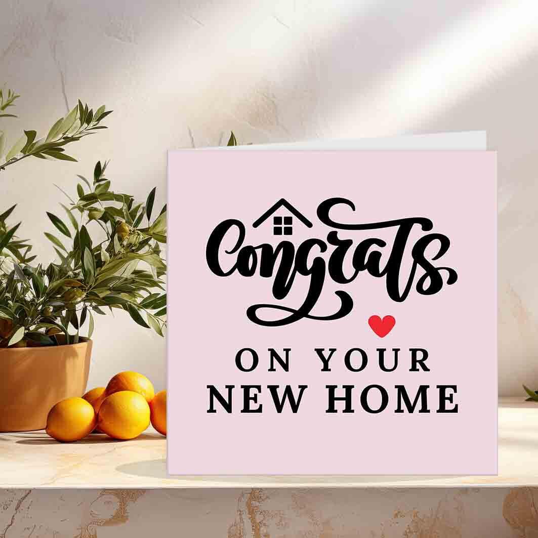 Happy New Home Card - Next Door - Congratulations Housewarming Moving Home Card - Purple Fox Gifts