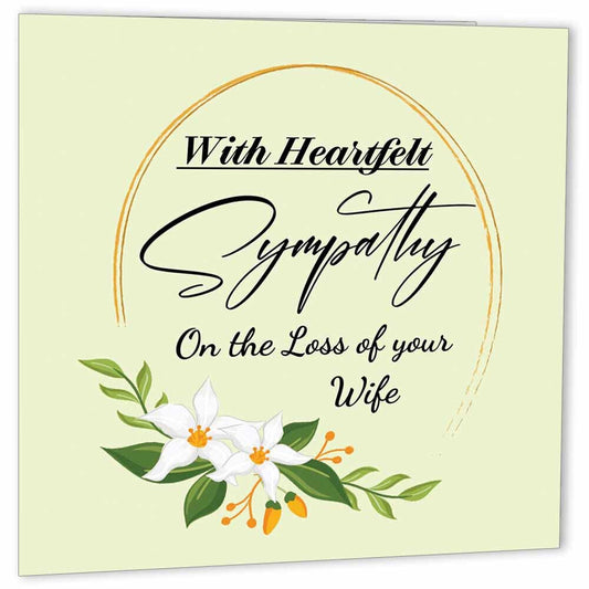 Sorry for your loss WIFE sympathy card, condolences Bereavement, - Purple Fox Gifts