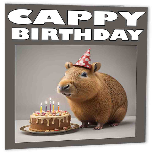 Capybara Birthday Card - Cappy Birthday - Purple Fox Gifts