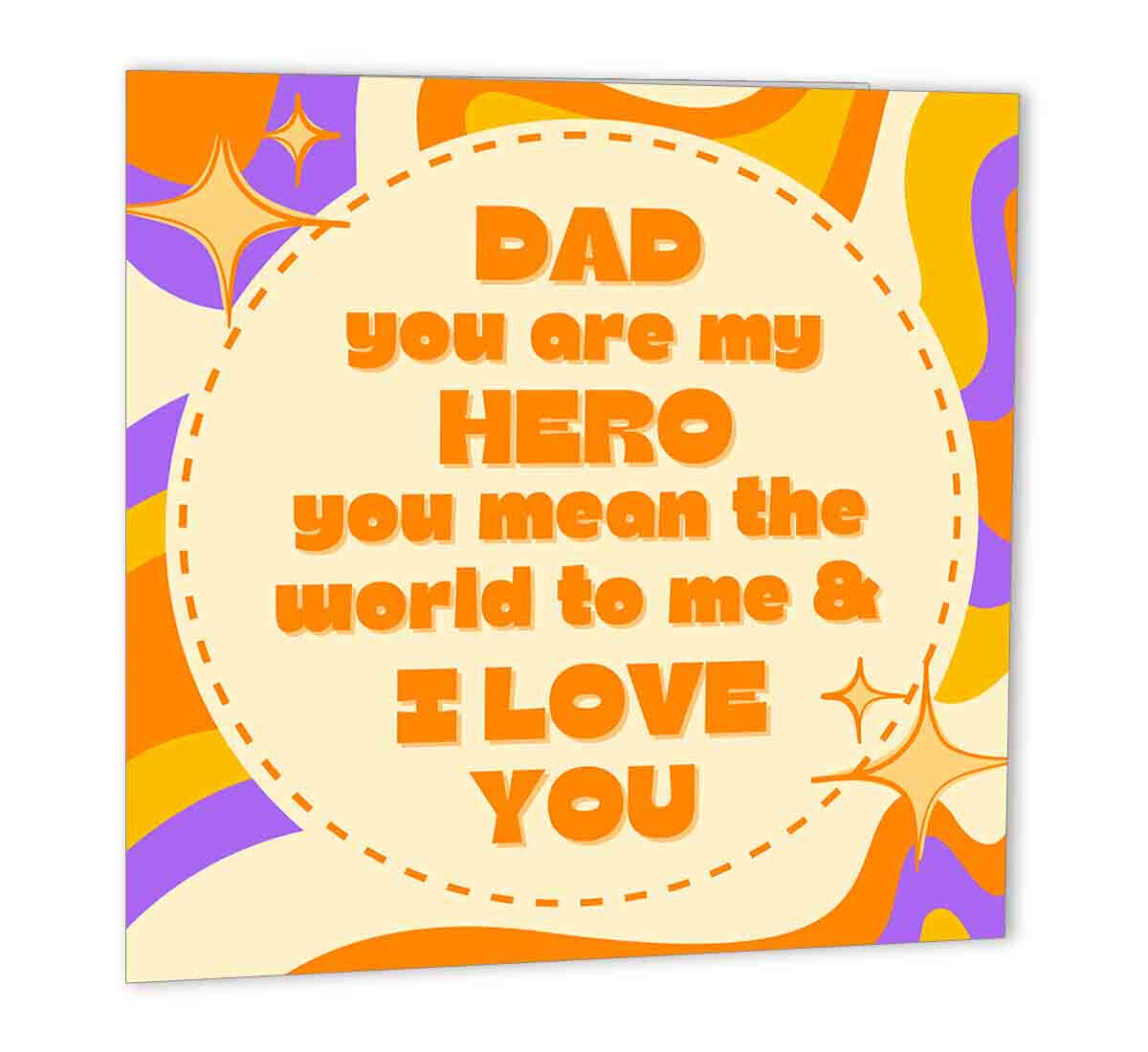 Birthday Cards for Dad - Hero Dad - Super Hero Happy Birthday Card for Dad - Purple Fox Gifts