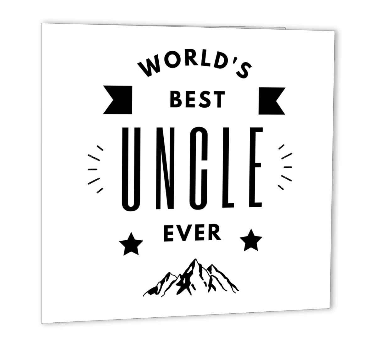Uncle Birthday Card - Worlds Best Uncle - Happy Birthday 147 x 147mm - Purple Fox Gifts