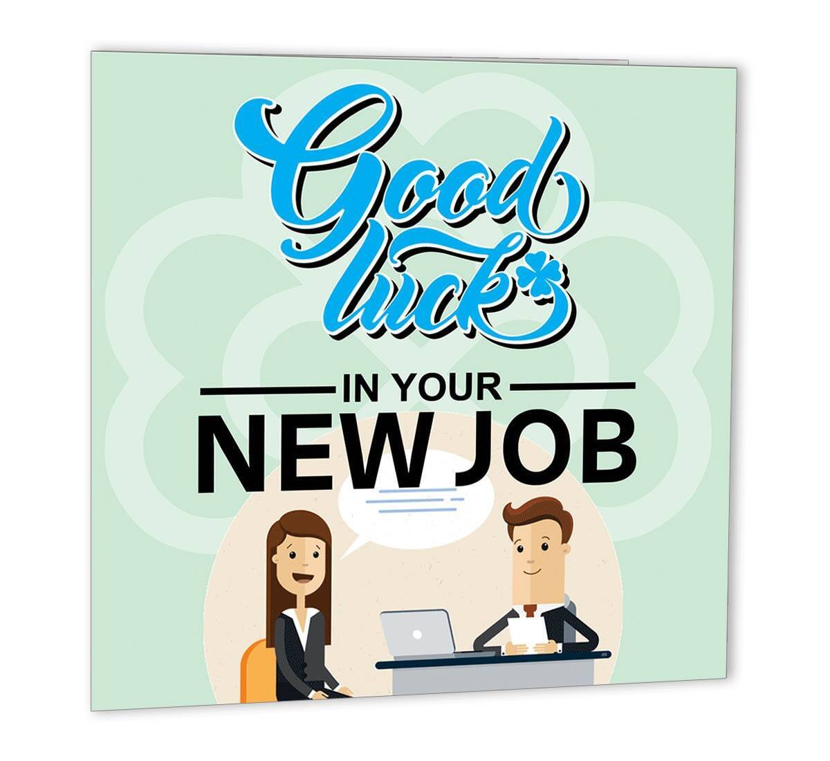 Good Luck in Your New Job Leaving Card for Colleagues Men Women - 147 x 147mm - Purple Fox Gifts