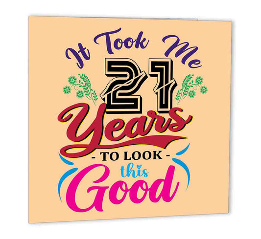 21st Birthday Card - Funny 21st Birthday Card 147 x 147mm - Purple Fox Gifts