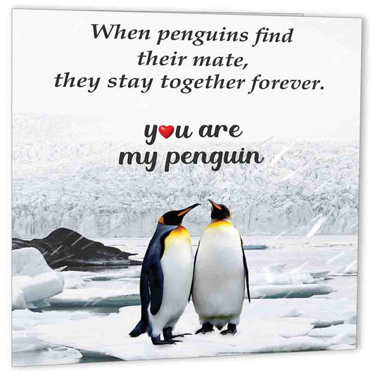 You Are My Penguin Anniversary Card - Cute Valentine Romantic Valentine's Day - Purple Fox Gifts