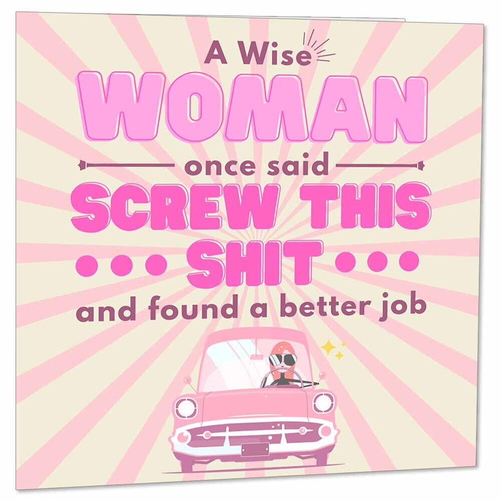 New Job Cards, Funny Sorry you're leaving card, Ladies Colleagues 145 x 145mm - Purple Fox Gifts