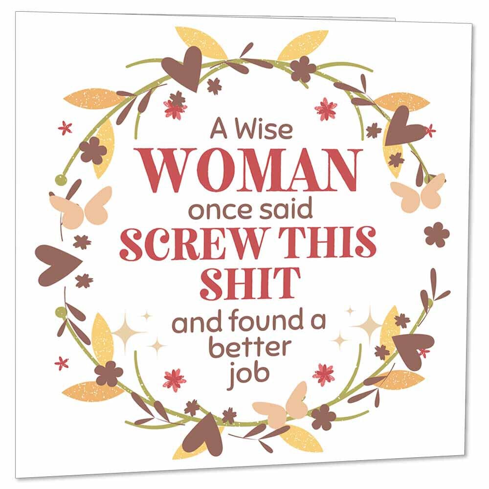 Colleague New Job Card, Ladies Funny Sorry you're leaving card 145 x 145mm - Purple Fox Gifts