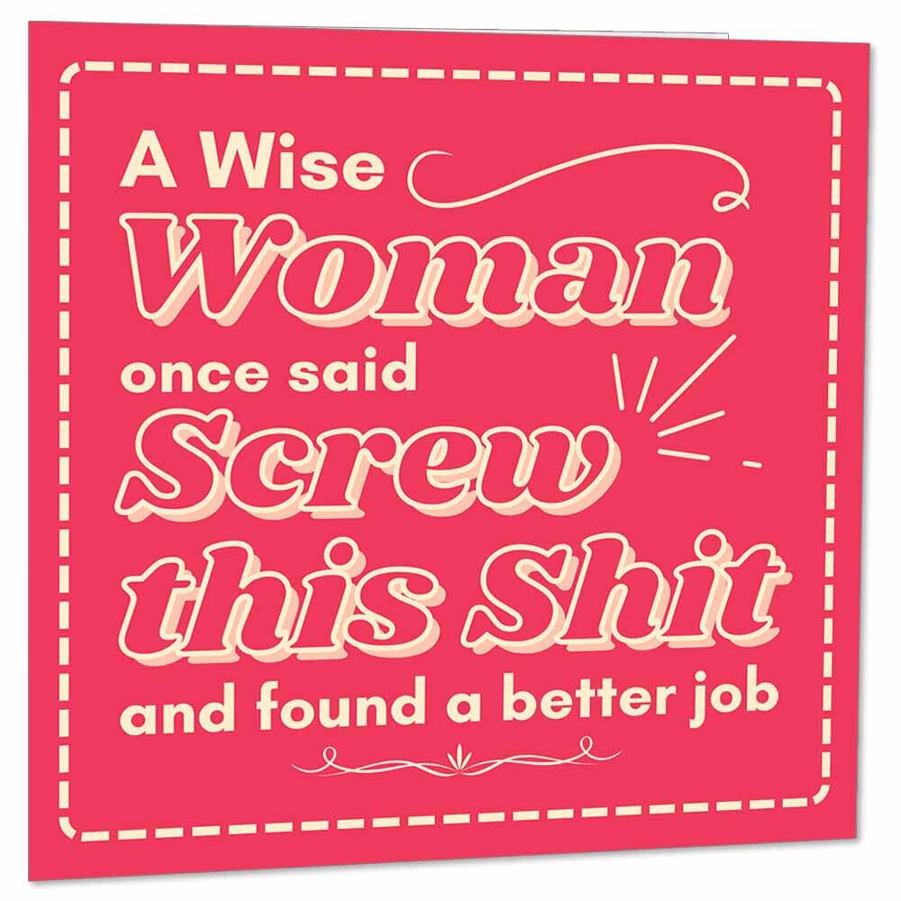 New Job Card, Funny Sorry you are leaving cards Wise Woman 145 x 145mm - Purple Fox Gifts