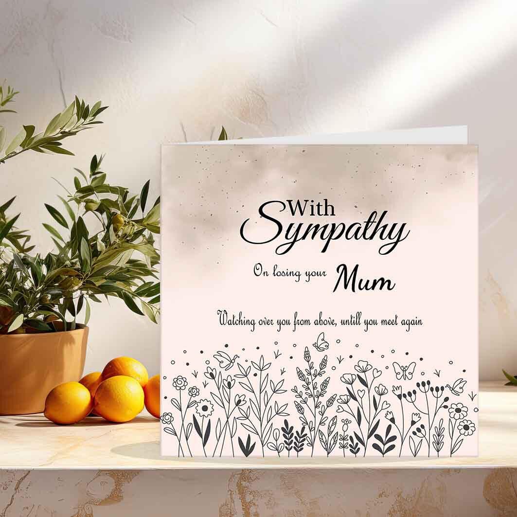 Sympathy Card - Mum Condolences - Sorry for your Loss Card Bereavement Mother - Purple Fox Gifts