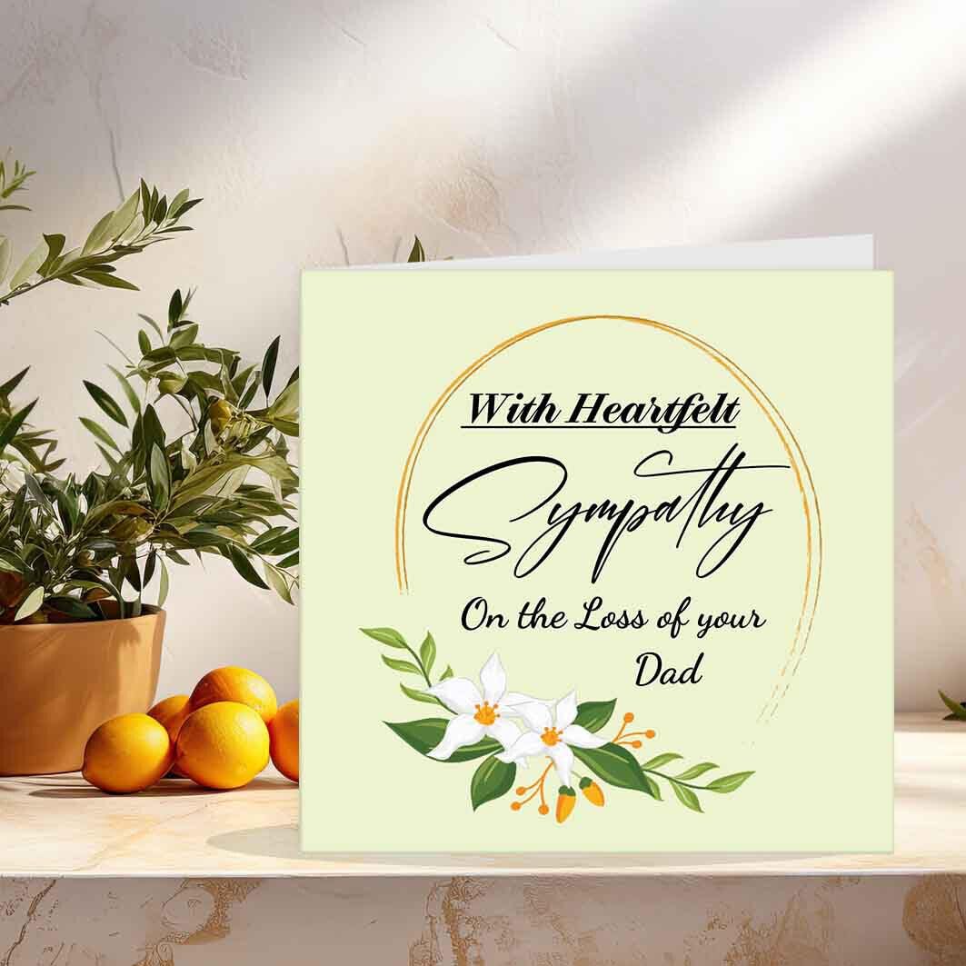 Sorry for your loss DAD sympathy card, Father condolences Bereavement - Purple Fox Gifts
